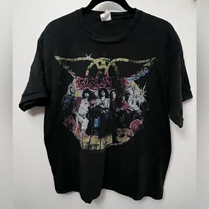 Aerosmith Port and Company Black Graphic Tee